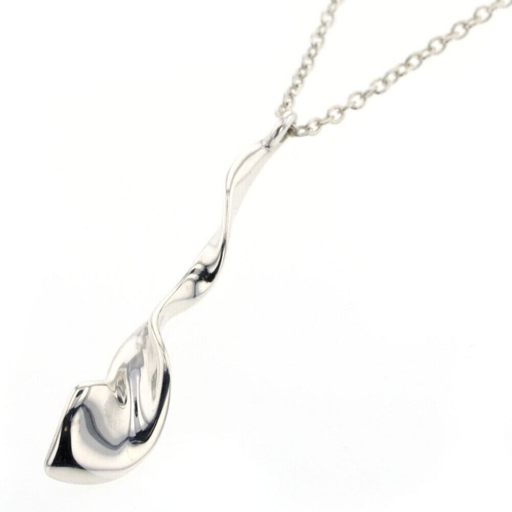 Tiffany & Co. Orchid Pendant Necklace 16" Silver 925 Gehry Auth #24673